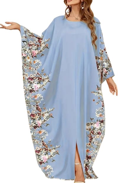 Nivard Islamitische Kleding - Djellaba Dames - Moslim Kleding - Arabisch Dames Kaftan - Alhamdulillah - Blauw