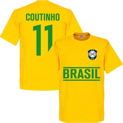 Brazilië Team T-Shirt Coutinho - XS