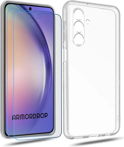 ArmorDrop Transparant Hoesje Inclusief 2x Screenprotector Geschikt Voor Samsung A54
