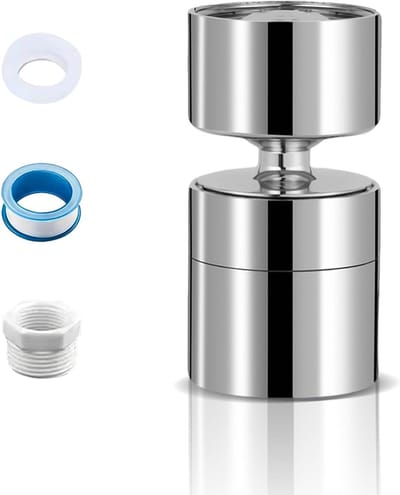 Kraanbeluchter Draaibaar - Keuken Kraan Opzetstuk - Flexibel Water Gebruik - 720 Graden Rotatie - 20 22 24 mm - Zilverkleurig