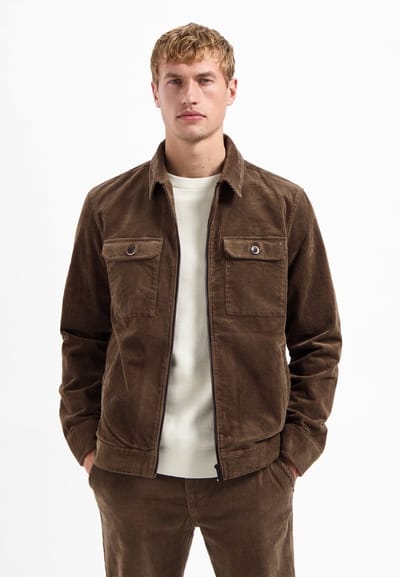 No Excess Overshirt Zipper Corduroy Coord Taupe Größe: M | Jacken Outlet | Herren | Schwarz