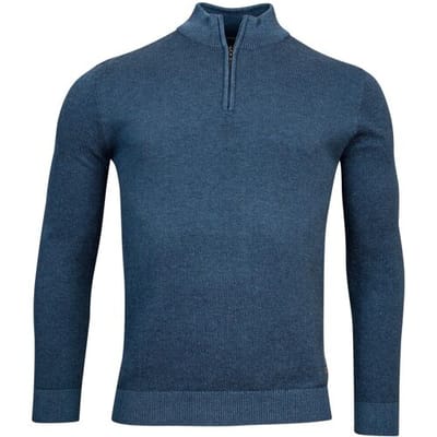 Baileys Trui Half Zip Allover Plated 2-Tone Jacquard Raf Blue / male