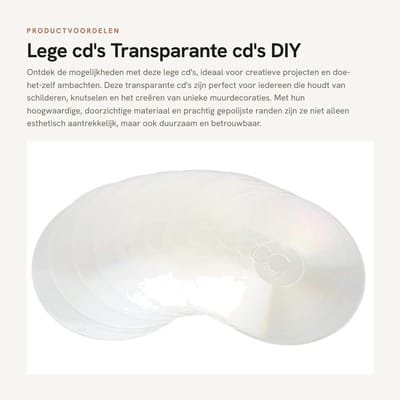 Dailygoods- Lege CD's 10 Stuks - Transparante CD's - DIY Ambachten - Decoratie voor Feesten - Esthetische CD's - Hoogwaardig Materiaal - Kunstcd's
