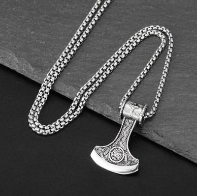Epische Scandinavische Ketting - Stoere Hanger - Zilverkleurig 60cm - Cadeau voor Mannen - Roestvrij Staal - Pax Amare
