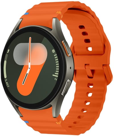 Siliconen wave bandje - geschikt voor Samsung Galaxy Watch 7 (40 & 44mm) / Watch 6 (Classic) / Watch 5 (Pro) / Watch 4 (Classic) / Watch FE - gesp sluiting - oranje