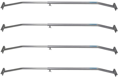 TRUTZHOLM Aluminium XL Huifbeugels Set van 4 - Verstelbaar 132-210cm - Universele Dekzeilsteun Grote Aanhanger Plateauwagen