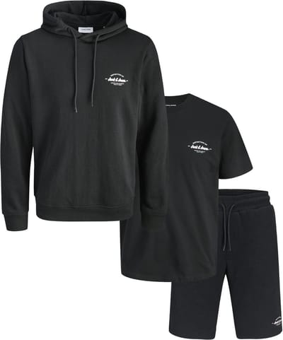 Jack & Jones Brandon Hooded Sweat Tee and Short Set Heren - Maat M