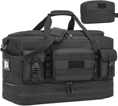 Thijox - 50L Heren Reistas met Toilettas Set - Dames Sporttas met Schoenenvak - Handbagage voor Weekend, Fitness, Camping, Gym, Sauna - Zwart