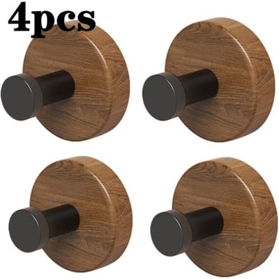 1-4 stuks Wand Walnoothout Haken Zelfklevend Sleutel Handdoek Hanger Rek Badkamer Badjas Hangers Handdoek Jas Opberg Houder Keuken Haken voor Huis