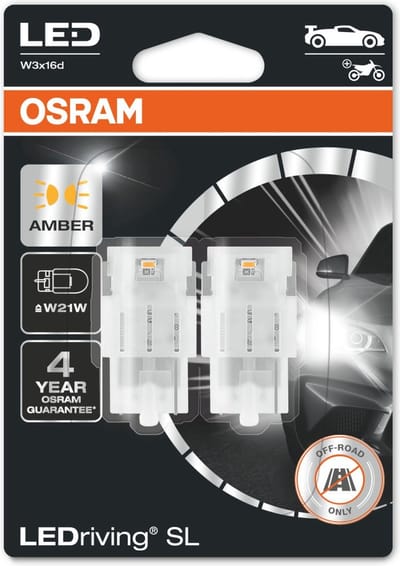 Osram LED W21W 12V - Geel - Set