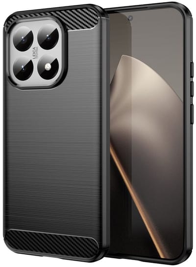 Geborsteld TPU Hoesje Geschikt voor Xiaomi 15T | Beschermhoes | Back Cover | Flexibel TPU | Stijlvol Carbon | Dun | Zwart