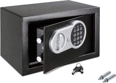 Royalty Line® SBO9202 Elektronische Kluis - Kluisje Met Cijferslot - 9 Liter - 31 x 20 x 20 cm - Staal Geldkluis Incl 2 Noodsleutels - Zwart
