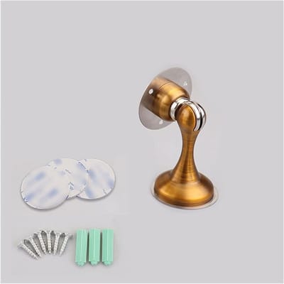 Zelfklevende deurstopper, bumper buffer, roestvrij staal, deurstopper, wandmontage, deurbevestigingsmateriaal (bruin)