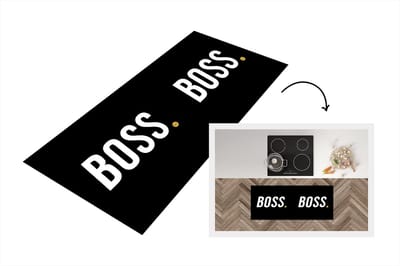 Keukenloper - Loper keuken - Boss - Spreuken - Goud - 120x50 cm - Keukenloper vinyl