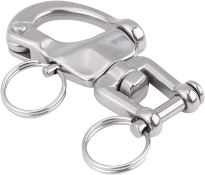 Snapschroef met Draai-Oog, Snelle Ontgrendeling, 316 RVS, Voor Zeilboot en Marine Toepassingen, 70mm Clip Set