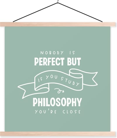 Posterhanger incl. Poster 40x40 cm - Schoolplaat - Studenten - School - Filosofie - Universiteit - Textielposter - Blanke latten