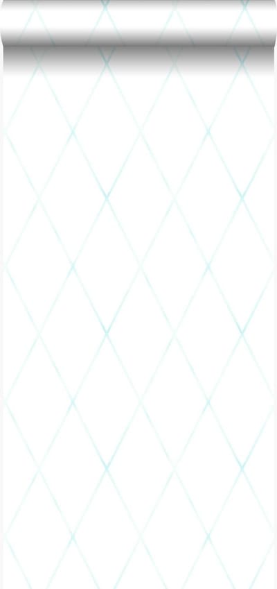Origin Wallcoverings behang wieberruit-motief mat wit en mintgroen - 347494 - 53 cm x 10,05 m