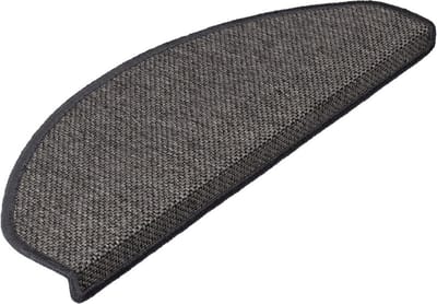 FLOORDIREKT Trapmat - Sabang - Sisal-look - Zelfklevend - Antraciet - Halfrond - 23,5 x 65 cm