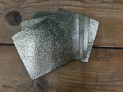 Leren onderzetters Leer metallic Goud - vierkant - set van 6 stuks