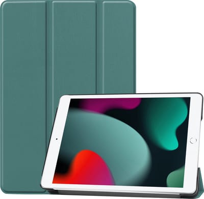 Hoesje Geschikt voor Apple iPad 7 (2019) - 10.2 inch - 7e Generatie - Dun & Stevig - Trifold Bookcase - Hard Cover - Hardcover Book Case - Tablet Hoes - Donkergroen