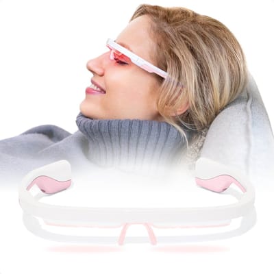 AYO+ lichttherapiebril - Rose Quartz Limited Edition - 470 nm blauw-turquoise licht voor overdag - 670 nm rood licht voor avondroutine - Vergelijkbaar met de krachtigste daglichtlampen - Inclusief bioritme-app