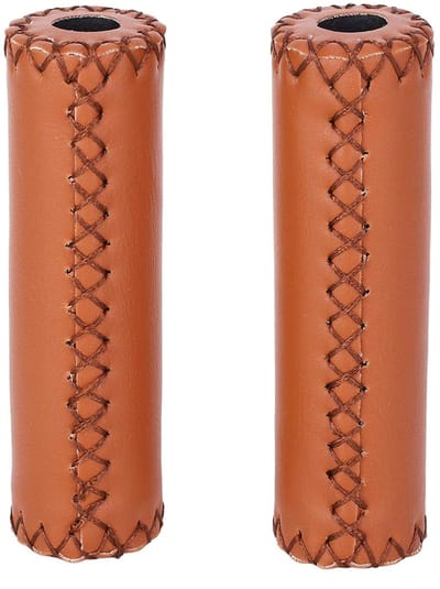 Dailygoods- Fietshandvatten Antislip - Fietshandvaten Bruin - Retro Kunstleer - Ergonomisch - 12,5 cm Lengte - Verbeterde Grip - Fietshandgrepen