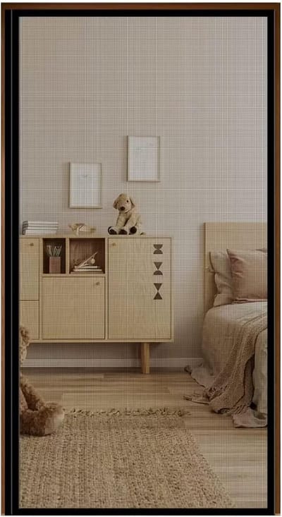 Magnetische balkondeur met vliegenhor85x190cm Magnetisch Vliegengordijn Klamboe Magnetische Adsorptie Opvouwbaar voor Balkondeur/Woonkamer/Patiodeur Zelfklevende montage,zwart