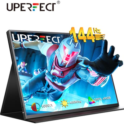 UPERFECT QLED 2K 144Hz draagbare gamingmonitor 18" 2560x1600 QHD 100% DCI-P3 IPS HDR HDMI frameloze laptopdisplay voor pc Mac