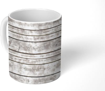 Mok - Brocante - Patronen - Hout - Planken - Mokken - 350 ML - Beker - Uitdeelcadeautjes