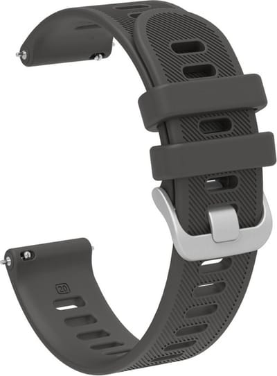 Siliconen bandje - geschikt voor Garmin Venu (2 Plus) / Venu SQ (2) / Vivomove (Style - Sport) / Vivoactive 3 / 5 / 6 / Forerunner 55 / 165 / 245 / 645 / 570 - 42mm - antraciet