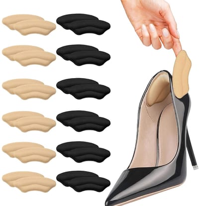 12 paar hielbeschermers voor te grote schoenen, antislip inzetstukken, hielschoenkussens voor dames en heren
