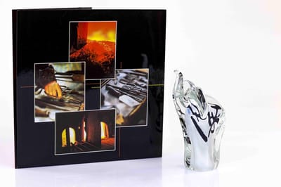 Olifant Beeld Wit met Zwart H12 cm Glascadeau