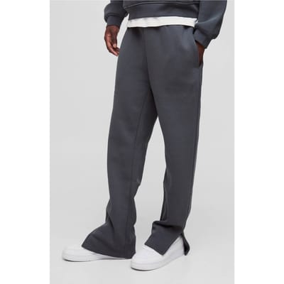 330GSM Regular Fit Split Hem Jogger | Charcoal | Size XS