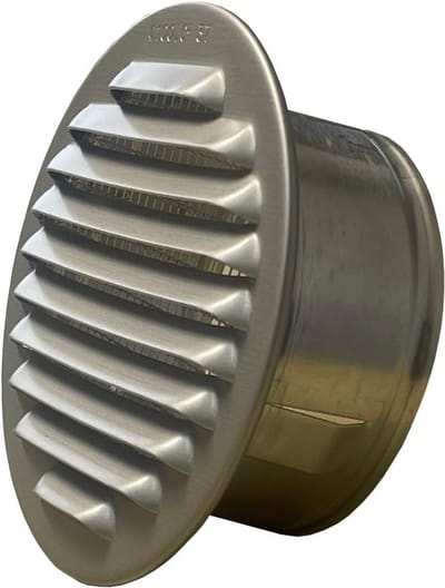 Ventilatierooster Aluminium met Steunen voor DN 95-100 Buis