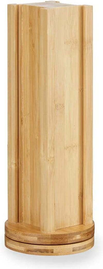 Kinvara Koffie cup/capsule houder/dispenser - bamboe hout - voor 36 cups - D11 x H34 cm - Geschikt voor Nespresso cups