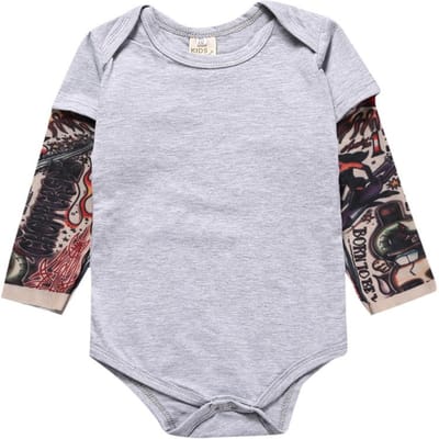 Baby-jumpsuit Tattoo-jumpsuit Baby-huiskleding 100cm white