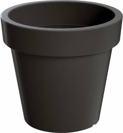 Bloempot/plantenpot - D58 x H52 cm - antraciet - kunststof - voor binnen en buiten - decoratie