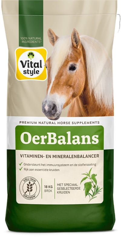 VITALstyle Oerbalans - Paarden Supplement - Brok - Dé Vitaminen- En Mineralenbalancer Met De Kracht Van De Natuur - Met o.a. Brandnetel & Mariadistel - 18 KG