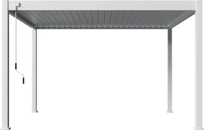 Orion terrasoverkapping - 360x400 cm - Wit - Luxe / Vrijstaande / Aluminium lamellen overkapping - Tuinprieel / Carport / Veranda / Pergola