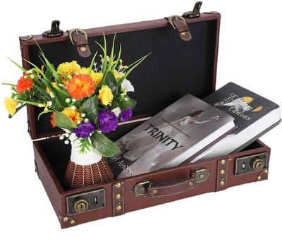 Dailygoods- Opbergkoffer Grote Capaciteit - Houten Opbergdoos - Retro Koffer - Vintage Decoratie - Versterkt met Schroeven - Comfortabele Bediening