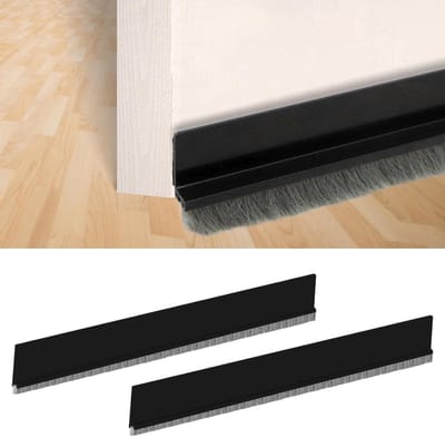 Deurborstel tochtstopper - Zelfklevende strip voor optimale isolatie - 2 stuks, 5 x 100 cm, Zwart