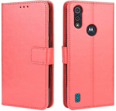 LuxeBass Boekhoesje geschikt voor Motorola Moto E6i/E6S - Rood gsm hoesje - telefoonhoes - telefoonhoesjes