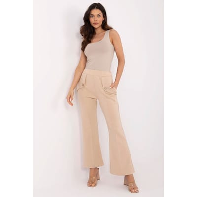 Sculpted Button Pants - Beige - Beige / One Size