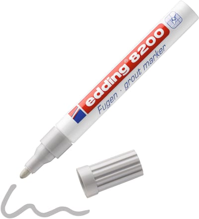 edding 8200 voegenstift - grijs - 2-4 mm - voor badkamers en keukens - voegenmarker, voegenpen, voegenverf, tegelvoegen