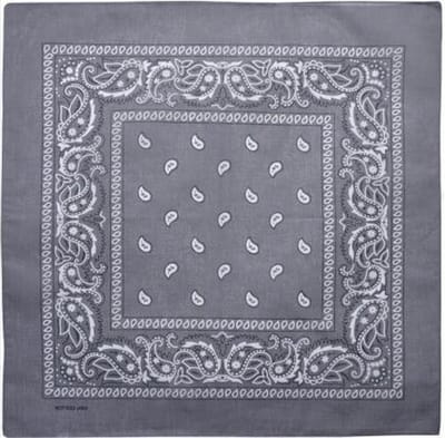 CHPN - Bandana - Boerenzakdoek - Shawltje - Paisleyprint - 54/54CM - Grijs - Zakdoek - Carnaval - Accessoire