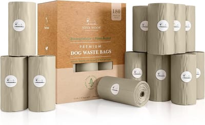 Hondenpoepzakken - Afvalzakken - Hondenuitlaten - Biologisch afbreekbaar - 180 stuks - Beige