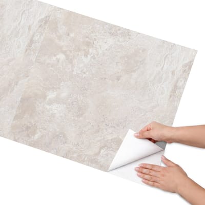 Coloray Meubel Wrap Folie - Beige Meubelfolie - 65x130 cm - Meubelfolie Zelfklevend Natuurlijke elegantie - Wrapfolie Keuken - Minimalist Meubelfolie - Decoratiefolie - Tafeldecoratie - Texturen