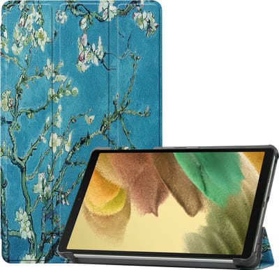 Hoes - Geschikt voor Samsung Galaxy Tab A7 Lite - Dun & Stevig - Trifold Bookcase - Hard Cover - Hardcover Book Case - Tablet Hoesje - Bloesem