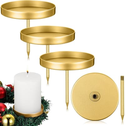 Dailygoods - Dailygoody - Kandelaars - Adventskrans - Decoratieve kaarsenhouder - Goud - Theelichthouder - Geschikt voor led-kaarsen - 4 stuks