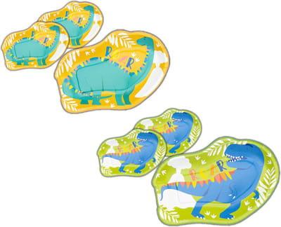 Givi Italia Feestbordjes/kinderbordjes - 24x - dinosaurus - rond - karton - 26x19 cm - wegwerpservies - kinderfeestje - verjaardag